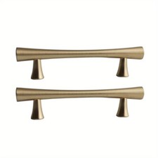 2X Metal Modern Cabinet Pulls Brushed Gold Finish 96mm 128mm Drawer Handles New