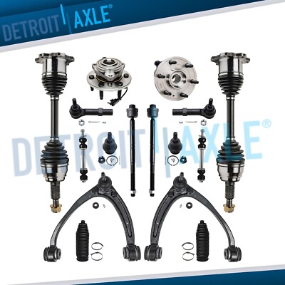 16pc Front CV Axle Wheel Bearing Upper Control Arm Kit for Chevy Silverado Tahoe