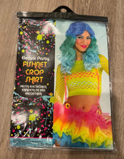 Womens Electric Party Fishnet Crop Shirt, Costume / Party Adult Age 14 One Size