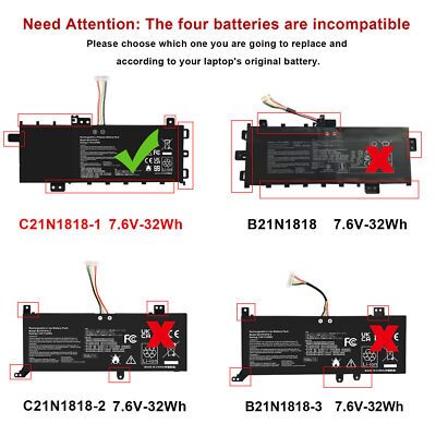 7.7V 37Wh C21N1818-1 Battery for ASUS VivoBook 15 X512D F512DA
