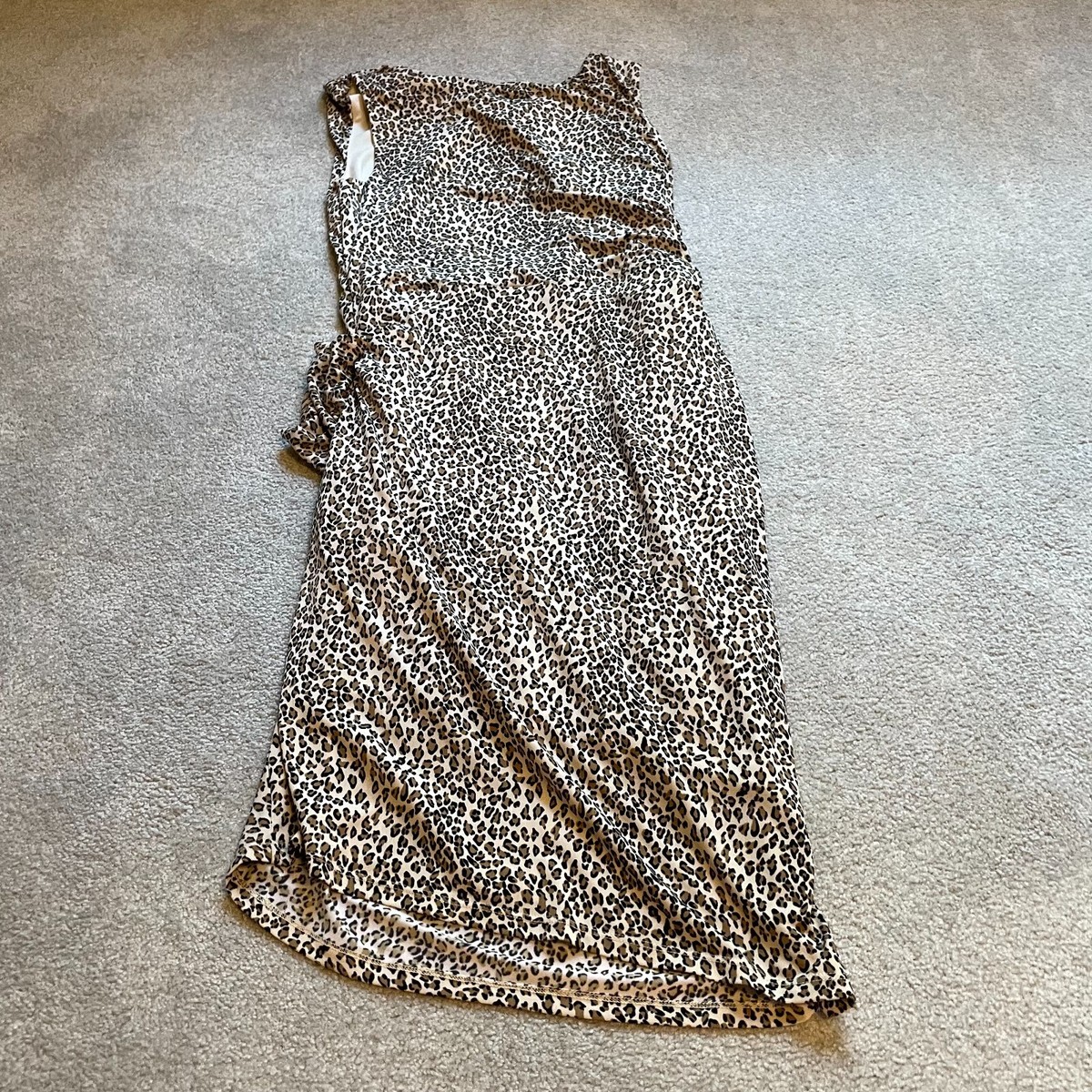 Vintage Betsey Johnson Dress Womens 10 Leopard Animal Print Ruched Stretch  Y2K | eBay