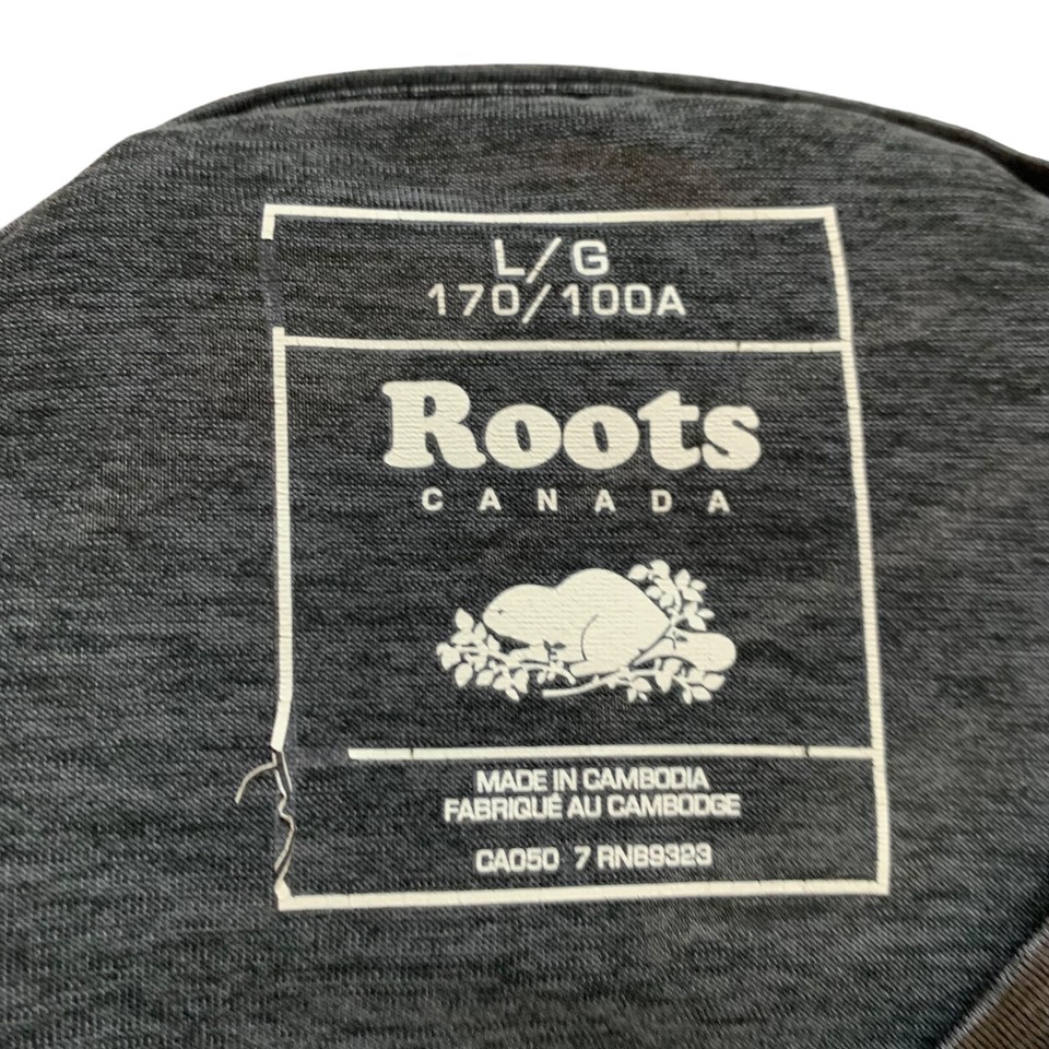 Roots Canada Women's L Large TShirt Top Graphic Print 100 Polyester