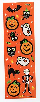 Halloween Pumpkin Cat Spider Bat Ghost Stickers - 11 Stickers on Page 1 ...