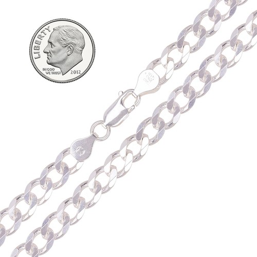 925 Sterlingsilber Massiv Kubanisches Glied Armband 7 mm 8 Zoll 14,3 Gramm - Bild 2 von 3