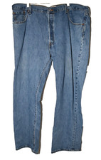 Vtg Levis 501 Original Button Red Tab Straight Leg Denim Blue Jeans Mens 48x32