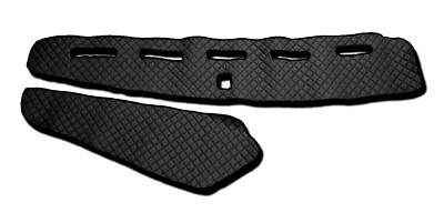 BLACK ECO LEATHER FLOOR MATS FOR RHD TRUCK VOLVO FH 2013-2020 EU6 MANUAL BLUE ST | UK