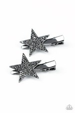 Paparazzi Hair Clip - Give Me a Head-STARt - Black- Sparkly Stars