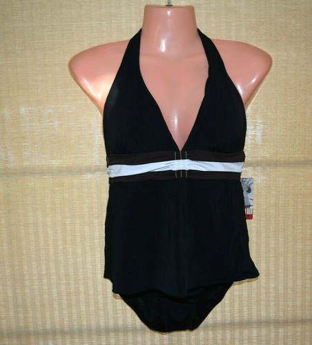 Nwt Spanx 735 Tankini One Piece Shapewear Swim Slimming Halter Black 8 Ebay