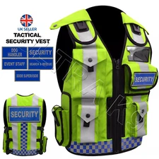 Hi Viz Tactical Security Dog Handler Vest Enforcement CCTV Tac Vest Hiviz Green