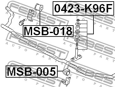 MSB-005 FEBEST Stabiliser Mounting for MITSUBISHI,MITSUBISHI (BJC)