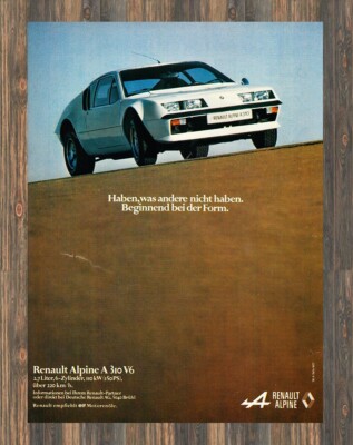 Renault Alpine A 310 V6 - Reklame Werbeanzeige Original-Werbung 1978 (4)