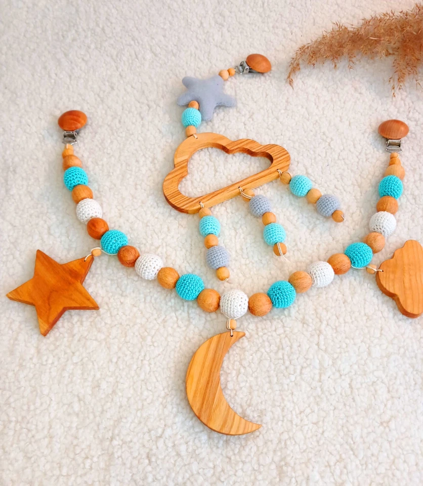 Cochecito Guirnalda Juguete Bebé Móvil Crochet Cochecito Juguetes Hecho a Mano Baby Shower Regalo Foto 4 de 4