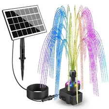 Solar Fountain Pump 2025 Upgraded 3.5W Colorful Lights Solar Water Fountain 7...