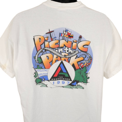 Vintage The Associates T Shirt Mens Size XL White 90s Picnic In The Park 1997