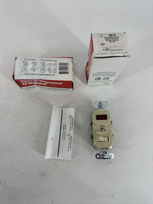 LOT OF 2 Legrand Pass Seymour 692-IG Ivory 1 Pole Combo Switch w/ Pilot Light