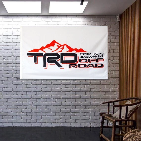 Bandera de camión todoterreno Toyota TRD 3x5 pies desarrollo de carreras logotipo show EE. UU. Foto 3 de 4