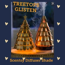 SCENTSY TREETOPS GLISTEN DIFFUSER SHADE Metal Pine Tree Decor Holiday NEW! FL