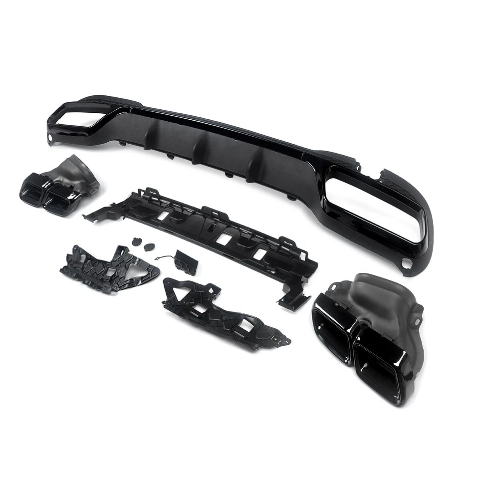 For 2014-2015 Mercedes Benz E-Class W212 E63 Style Rear Diffuser Exhaust Tips - Image 4 of 4