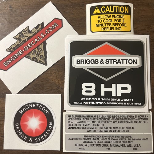 Briggs & Stratton 3-hp 1978-1980 Shroud Labels Decals Set Of 3; 78.3SET - Foto 7