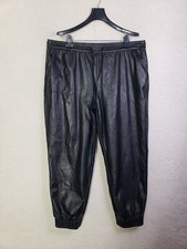 A New Day Women Pants XXL Black Polyester Pull On Drawstring Faux Leather Jogger