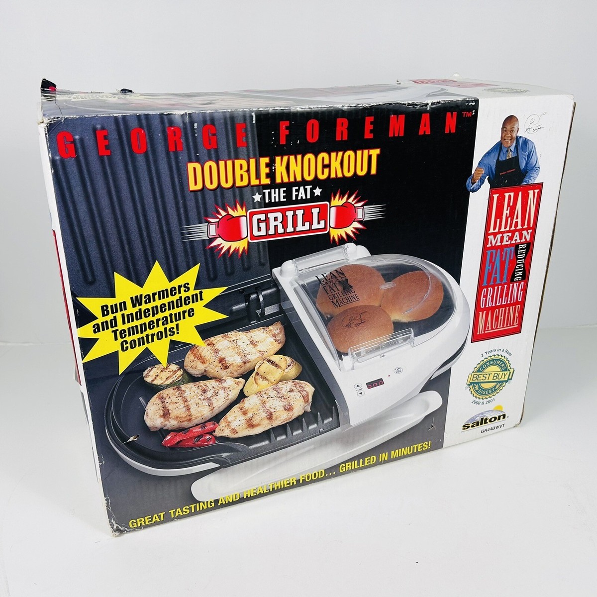 GEORGE FOREMAN グリル NEW George Foreman Double Knockout Grill GR44BWVT Dual Temp