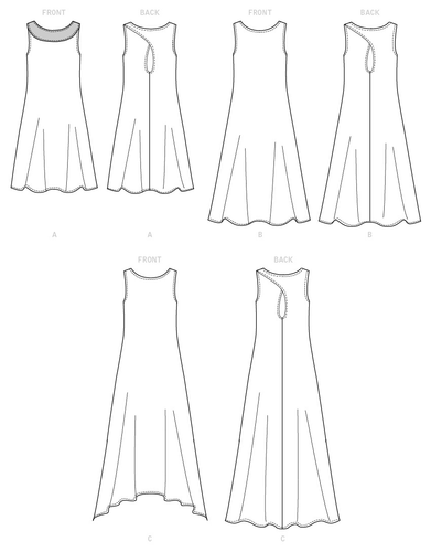 Abito smanicato Butterick Fast & Easy CUCIRE PATTERN B6653 Misses 6-14 o 14-22 - Foto 7 di 8