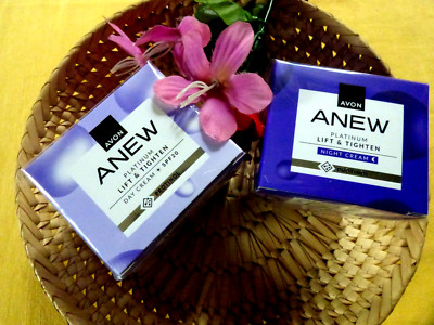 TOP! AVON SET-ANEW PLATINUM LIFT & TIGHTEN DAY+ NIGHT CREAM 60 +  2 x 50 ml