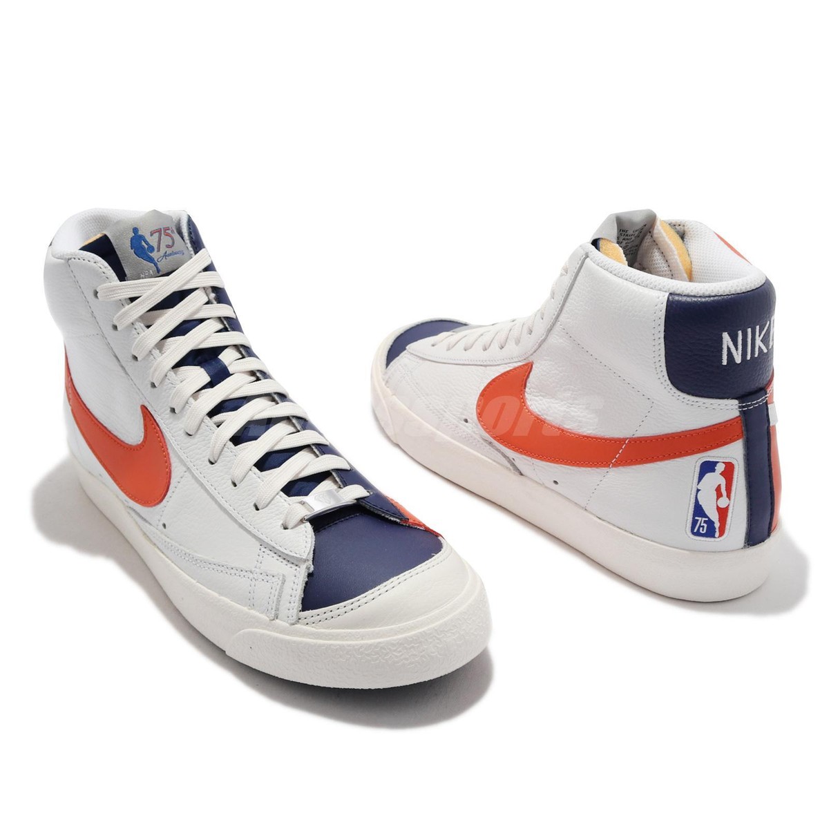 Nike Blazer Mid 77 EMB NBA 75th Anniversary White Orange Men