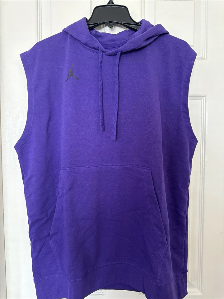 Jordan Hombre Grande Dri-FIT Púrpura Sin Mangas Sudadera con Capucha Entrenamiento Top DQ7946-520 NUEVO Foto 2 de 4