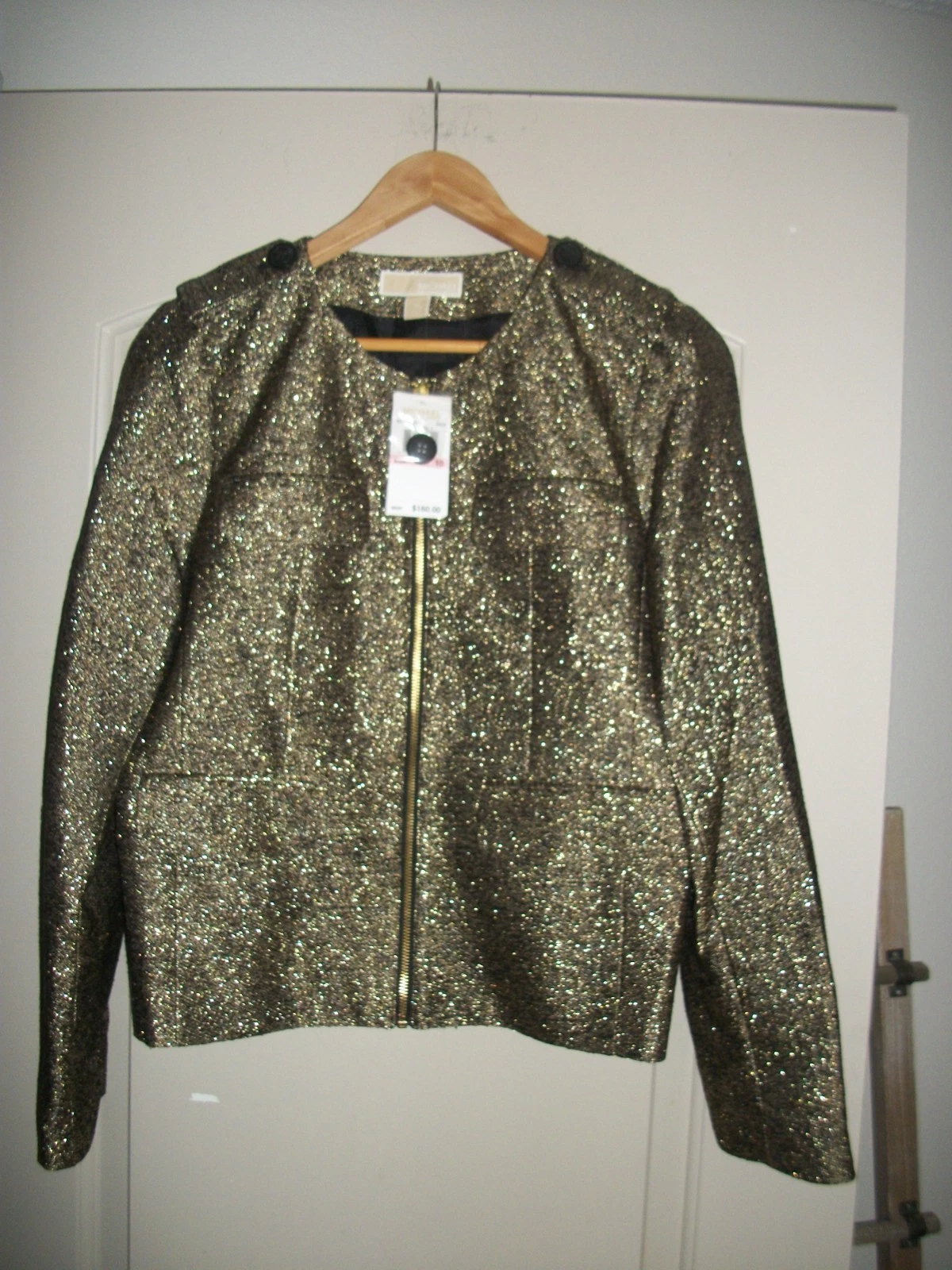 GIACCA DONNA MICHAEL KORS TWEED METALLIZZATO ORO TAGLIA 10