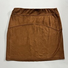 Express Brown Faux Suede Mini Skirt Womens Size S