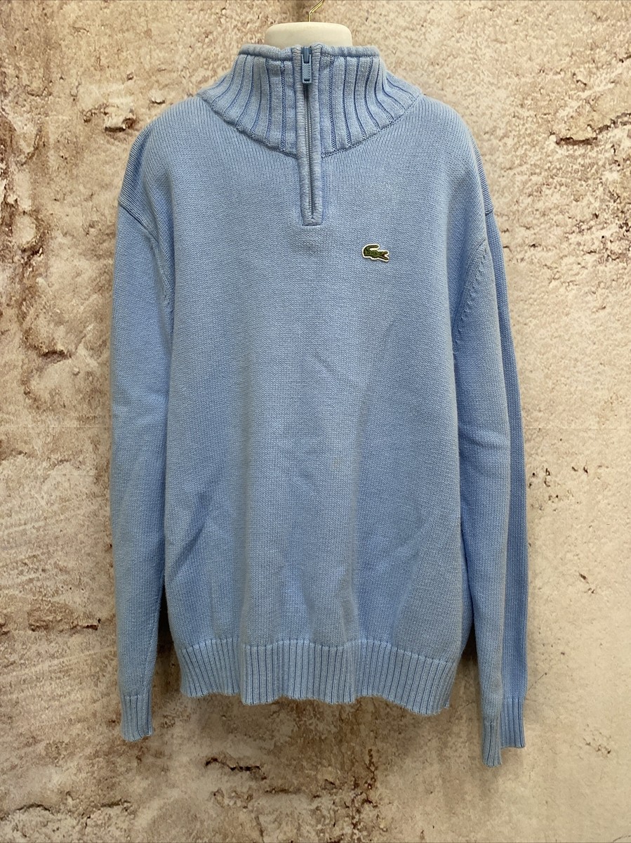 Genuine LaCoste Baby Blue Yellow Alligator 1/4 Zip Sweater Boys
