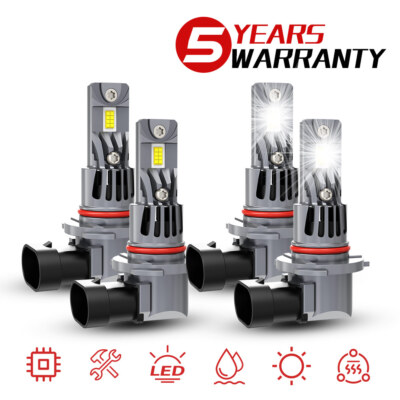 For Chevrolet Express 1500 1996-2014 High Low Beam Super White 4Pcs 4000LM 6000K