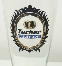 Tucher Weizen Beer Glass German Pilsner  0.5L  9” Tall Excellent condition. Big