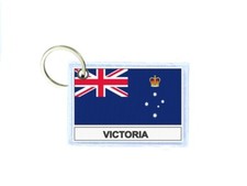 Keychain Double-Sided Print Flag Victoria Australia