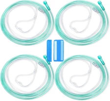 7FT Green Oxygen Tubing Standard Kink Resistant 4 PACK with 1 Pair of Ear Cushio