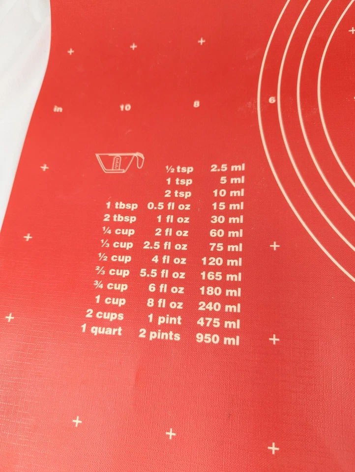 Tupperware PASTRY MAT 2004 ROJO PASTEL TARTA PASTELERÍA HOJA DARDOS INDUSTRIAS 18" X 25" Foto 4 de 4