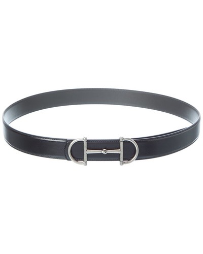 Gucci Horsebit Reversible Leather Belt Men's Black 105