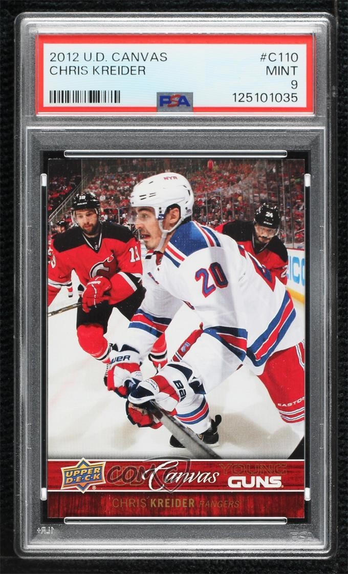 2012-13 Upper Deck UD Canvas Young Guns Chris Kreider #C110 PSA 9 MINT 0n1n