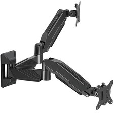 Dual Monitor Wall Mount for 2 Computer Screen up to 32 Inch, Gas Spring Doubl...