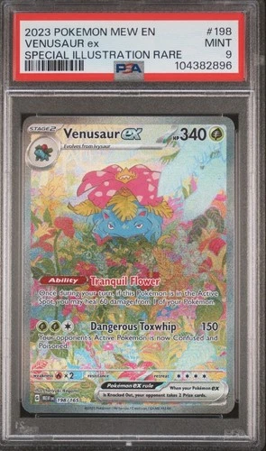 2023 POKEMON MEW EN-151 SPECIAL ILLUSTRATION RARE #198 VENUSAUR EX PSA 9