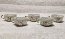 Theodore Havilland Limoges France Set Of 5 Vintage Tea Cups Floral