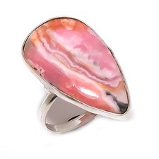 Natural Rhodochrosite Gemstone 925 Sterling Silver Jewelry Ring Size 7 l062