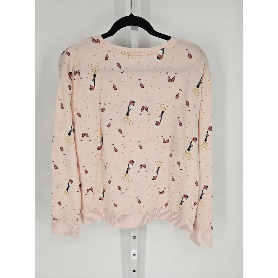 LC Lauren Conrad женщин Sz M пушистый пижамы рубашка с длинным рукавом шампанского розовый - Изображение 4 из 4