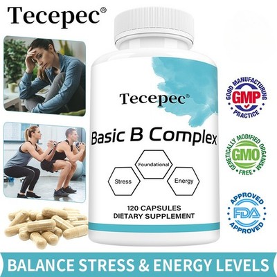 Basic B Complex - Tissue-Ready Vitamin B Complex Supplement 30/60/120 Capsules
