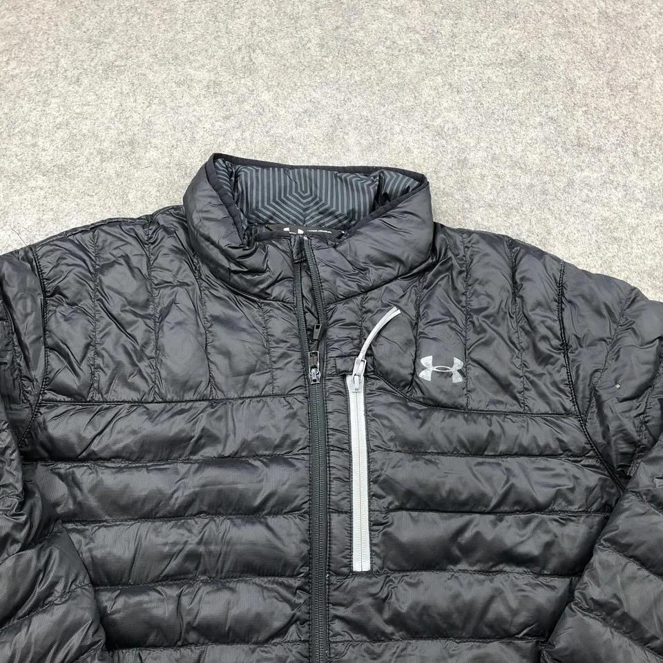 Chaqueta Under Armour Para Hombre 2XL Negra Aislada Puffer Cremallera Completa Ligera Foto 4 de 4