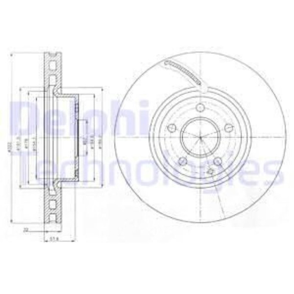 Delphi 2X Bremsscheibe Vorne Ø322 Mm FüR Mercedes-Benz E-Klasse T-Model S212-image