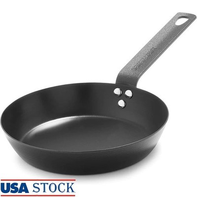 Pre-Seasoned Carbon Steel Pan Lightweight Induction Gas Safe Scratch Resistant