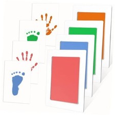 4-Pack Baby Footprint Kits,Inkless Hand and 4-Pack - Medium Candy Color