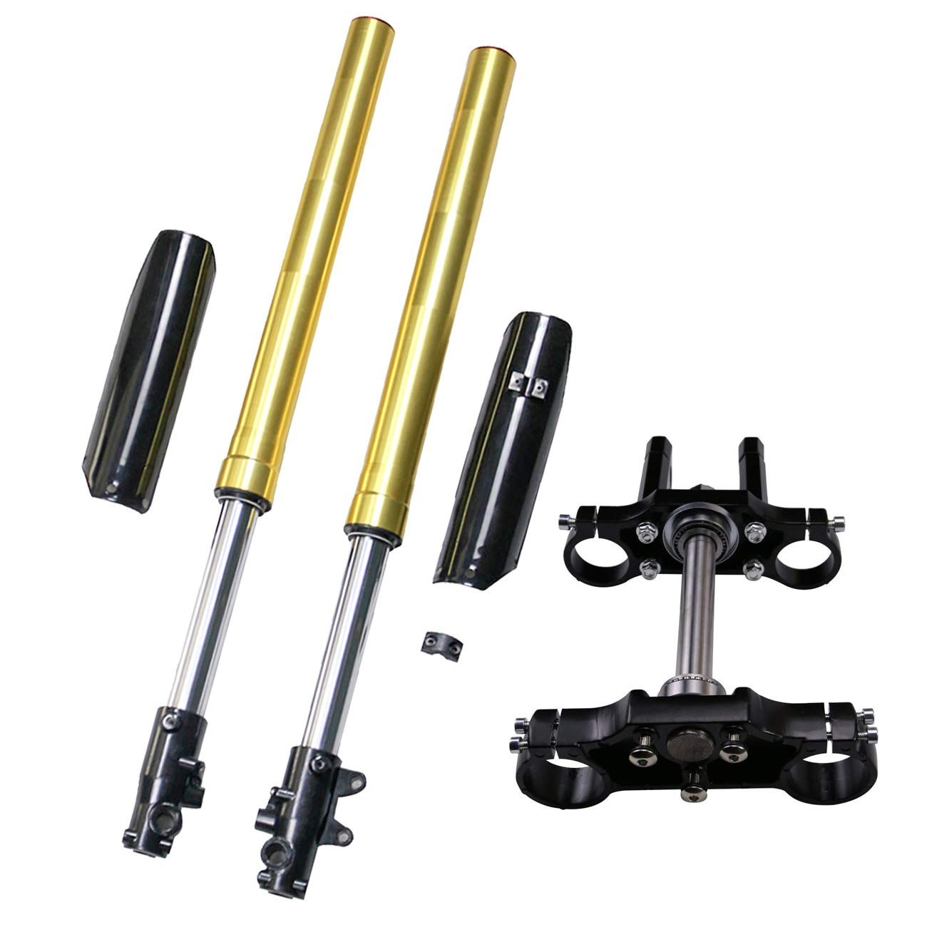 45mm/48mm Front Forks Triple Tree Handlebar Riser Clamp for Dirt Pit Bike Black